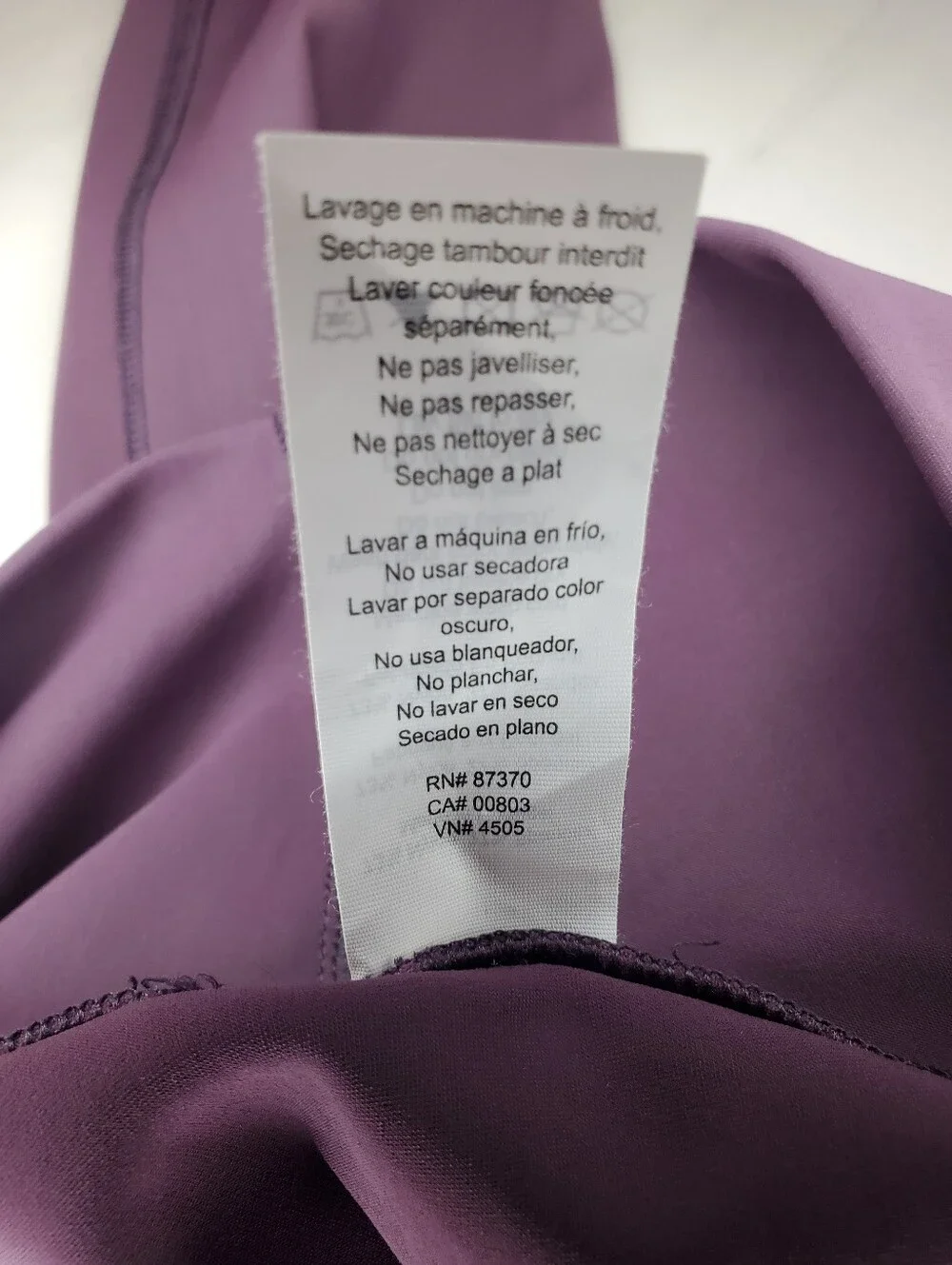 High Waist Ripped Warrior Leggings in Eggplant Size L